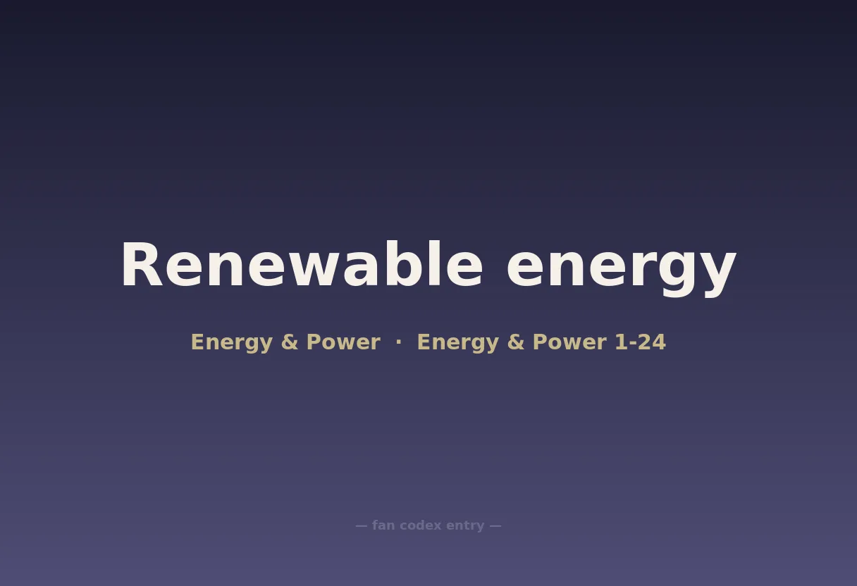 Renewable energy